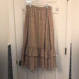 Floral elastic waist maxi skirt size S/M
